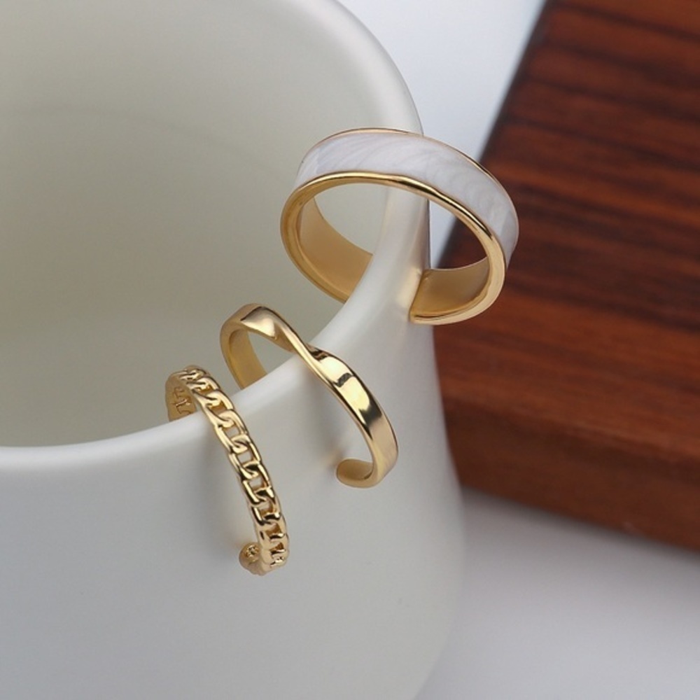 NWT Gold & Ivory Stack Rings - Picture 3 of 10